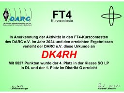 2024 FT4 Contest Jahresurkunde